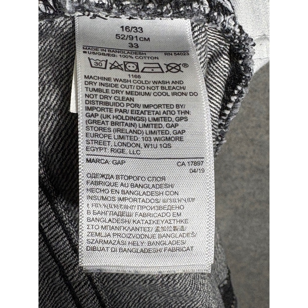 GAP Boyfriend Jeans Washed Black Raw Hem Denim Womens Size 16 - Picture 3 of 7